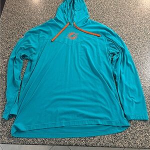 Nike Miami Dolphins Teal Hooded Sweatshirt with Orange Accents